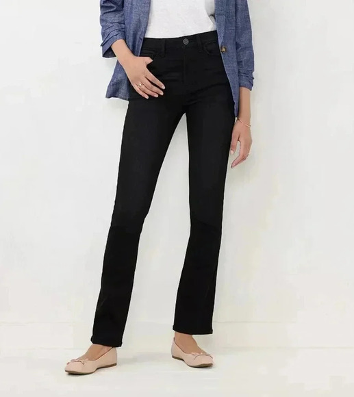 LC Lauren Conrad Womens Black High Rise Boot Cut Jeans Stretch Sz‎ 16 Short NEW - Picture 1 of 10